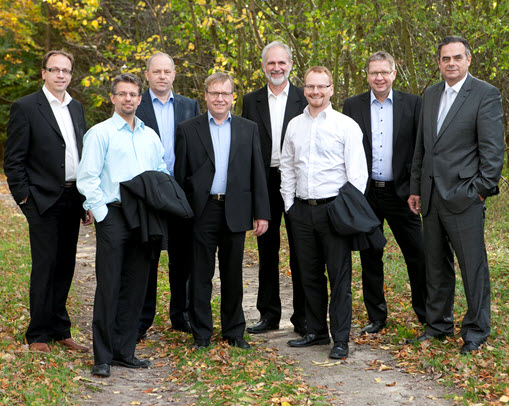 Fra venstre Jesper Risom, Karsten Thunbo, Henrik Bo Jørgensen, Arne Lauersen, Jens Chr. Mikkelsen, Kim Thomas Nielsen, Christian Fuglsbjerg, og Karsten Kildegaard.
