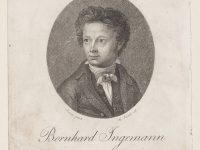 På det vedhæftede portræt ses den yngre Ingemann i et kobberstik af Andreas Flint fra ca. 1820, kort før udnævnelse af Ingemann til lektor i Sorø. Kilde: SMK.